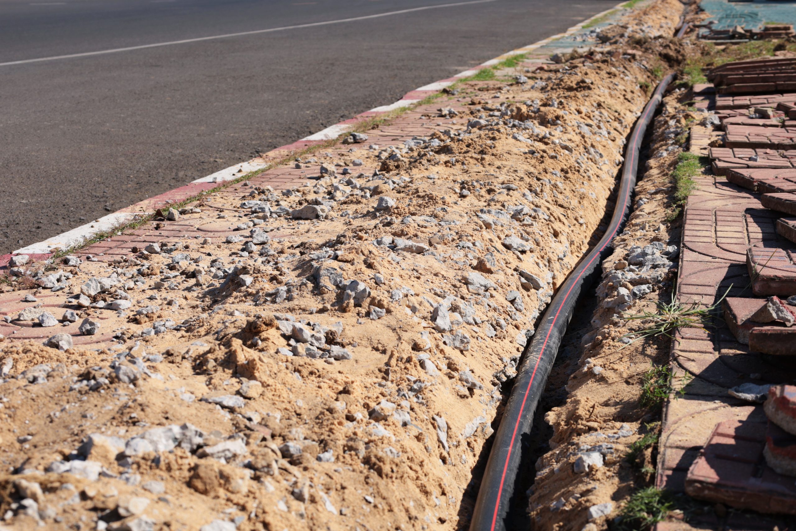 Fresh trenching work on a rural property